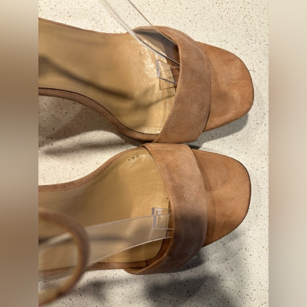 Tan Suede Heeled Sandals, size 9.5W - Picture 7 of 8